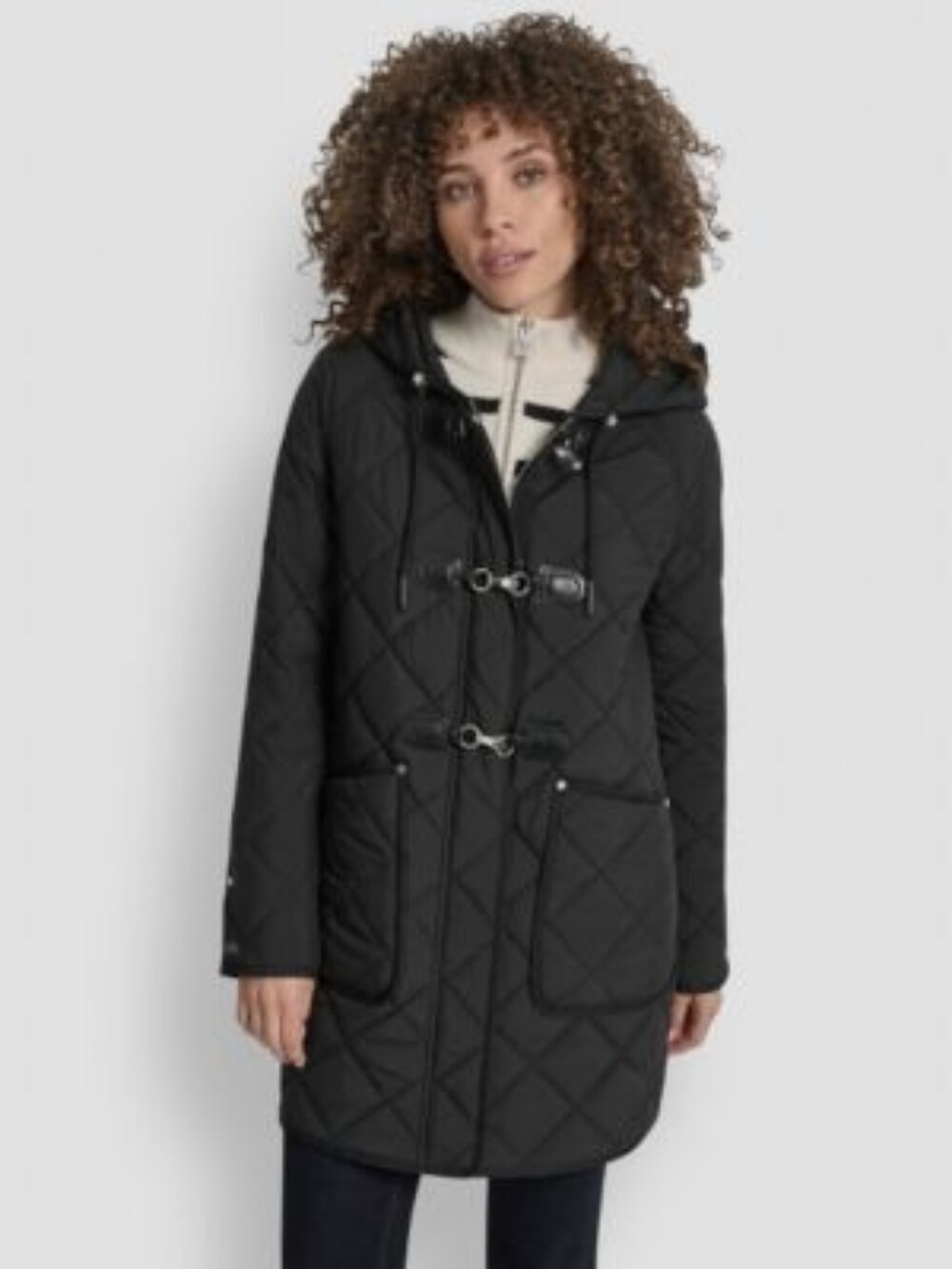 Dkny Quilted Women's Toggle Large Size Fall Jacket